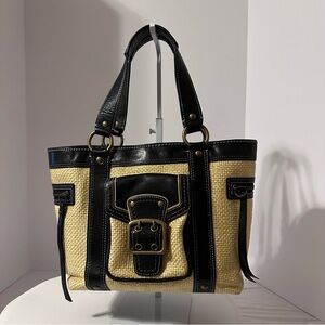 coach straw legacy in black